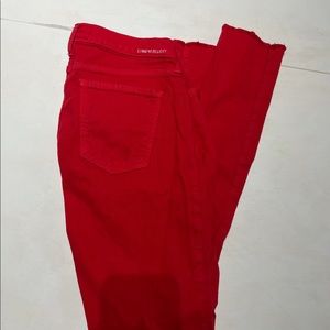 Current Elliot Red Rolled Skinny Jeans